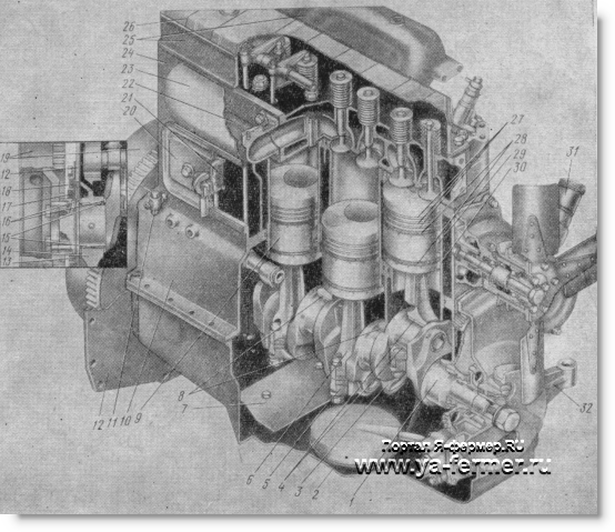 кривошипно-шатунный механизм двигателя трактора Д-5