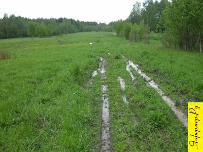 Так выглядит стык спуска от Гришкино с полем в умеренно сырую погоду.